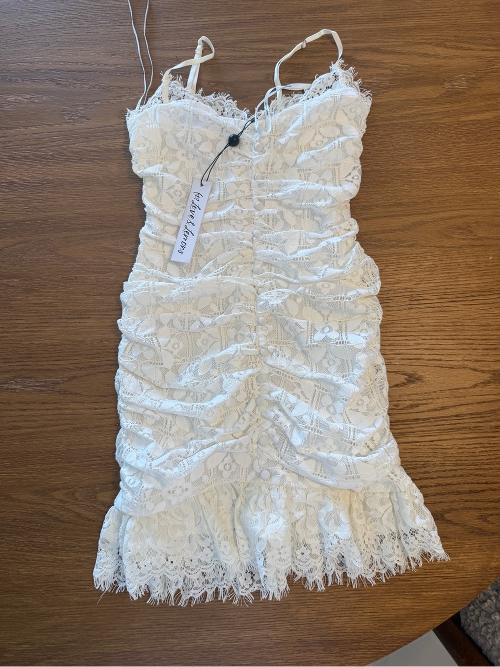 Samira Mini Lace Dress in White For Love & Lemons - Picture 3 of 6